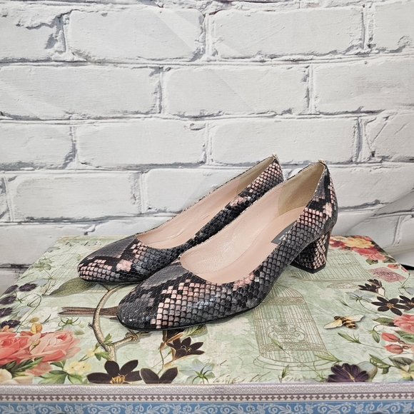 SJP Python Print Leather Pumps - Picture 1 of 7